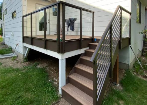 Construction of stairs, stairs to the second floor, wooden stairs, metal stairs Redmond