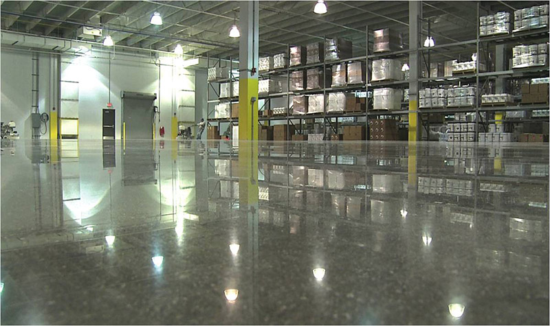 Polishing concrete floor